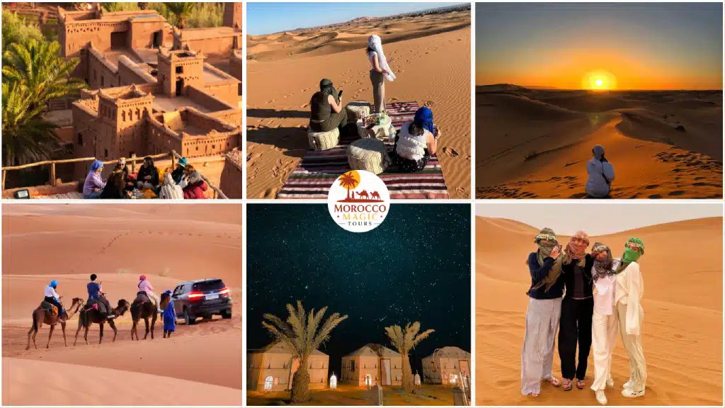 Sahara Desert tour from Marrakech – private desert camp, camel trek, and sunset over Erg Chebbi dunes