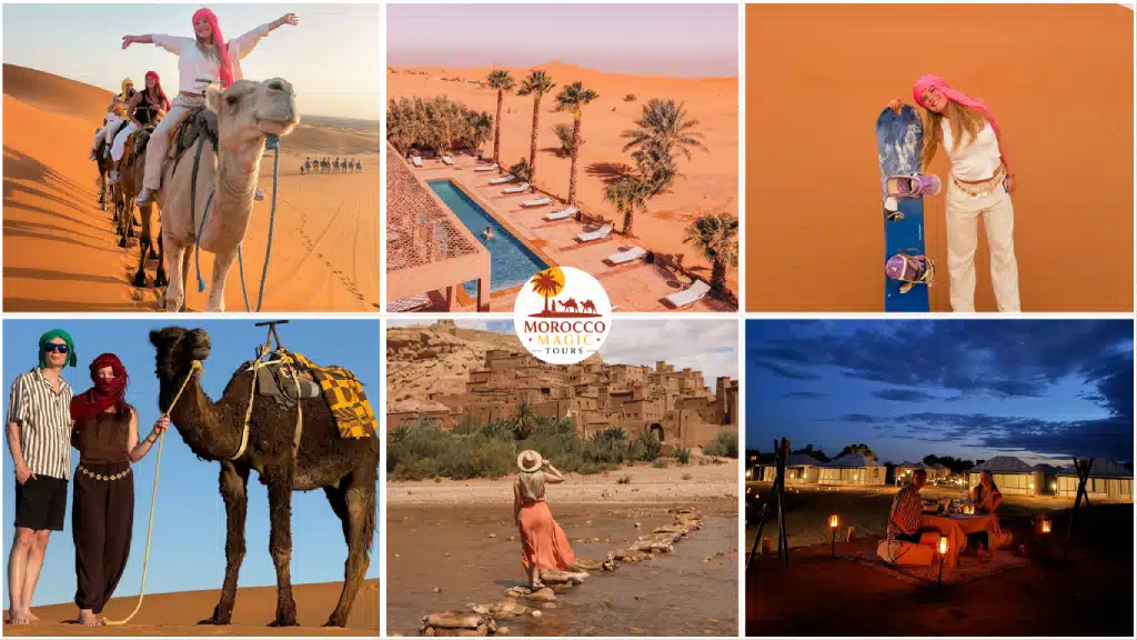 6 days from Fes to Merzouga desert tour – camel trek, luxury pool camp, and Ait Benhaddou