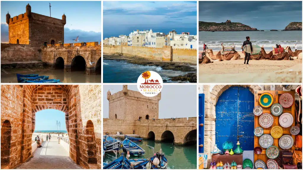 Marrakech to Essaouira day trip – Skala ramparts, blue medina, and camels on the beach