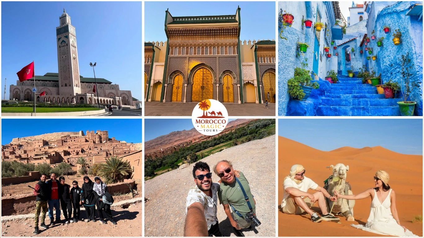12 days tour from Casablanca – Hassan II Mosque, Chefchaouen blue streets, and Merzouga dunes